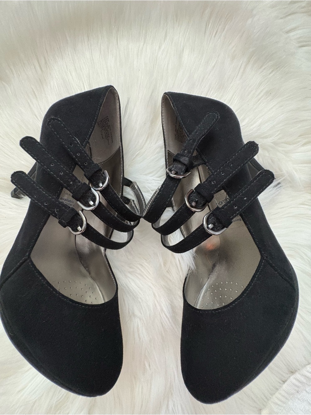 Worthington Black Triple-Strap Heels - Picture 3 of 8